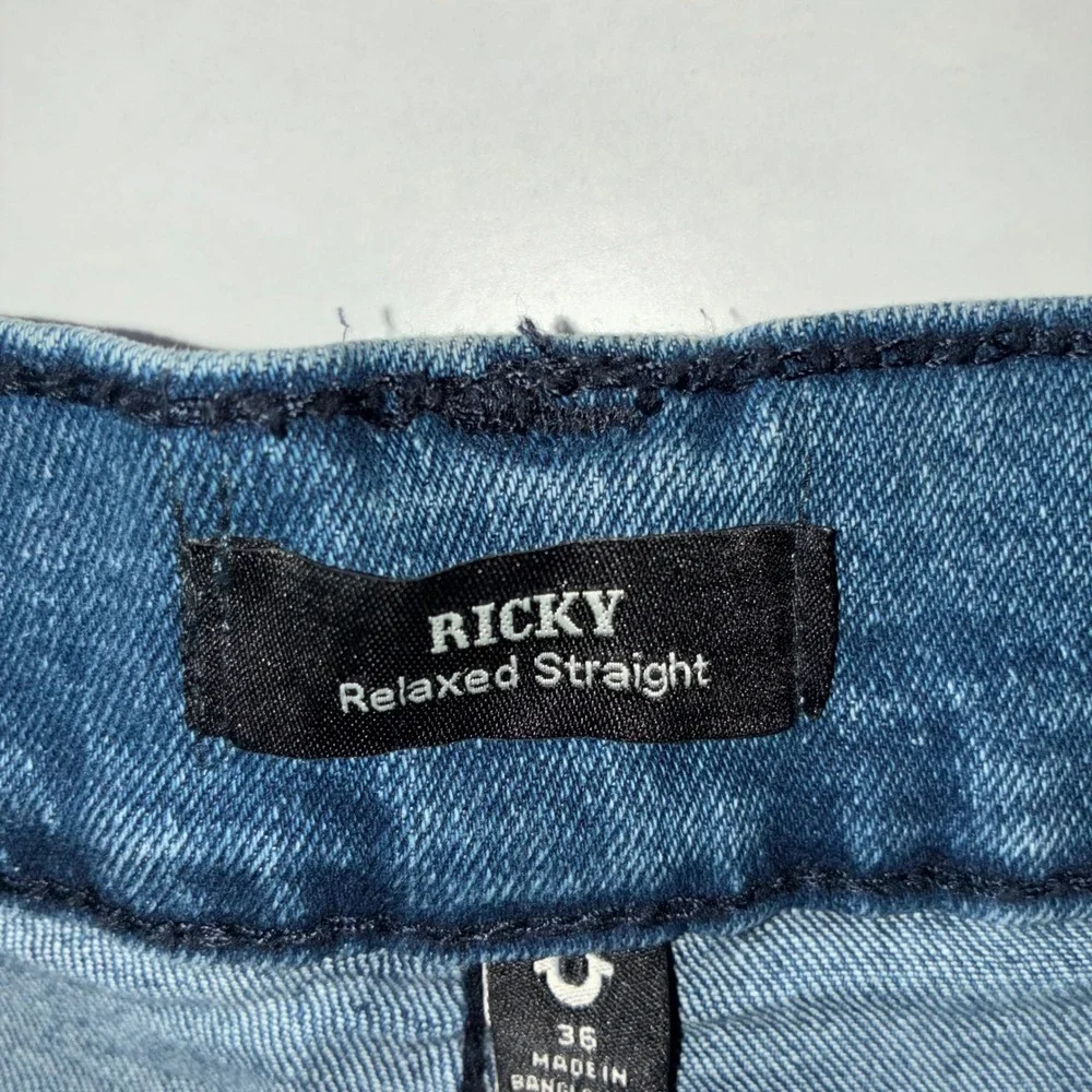 True Religion Ricky Men's 36 Blue Relaxed Straight Jeans 34